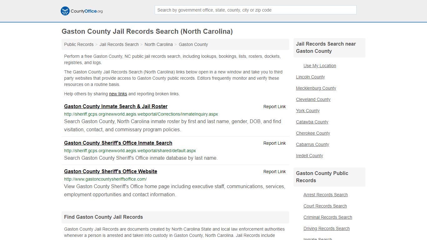 Jail Records Search - Gaston County, NC (Jail Rosters ...